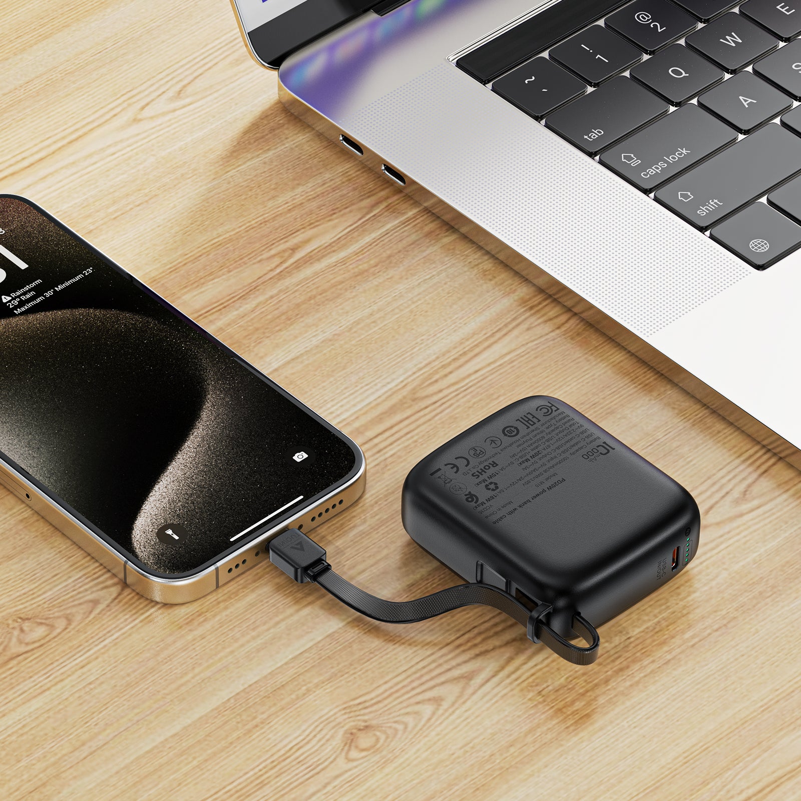 M15-10000 PD20W Power Bank With Cable 10000mAh