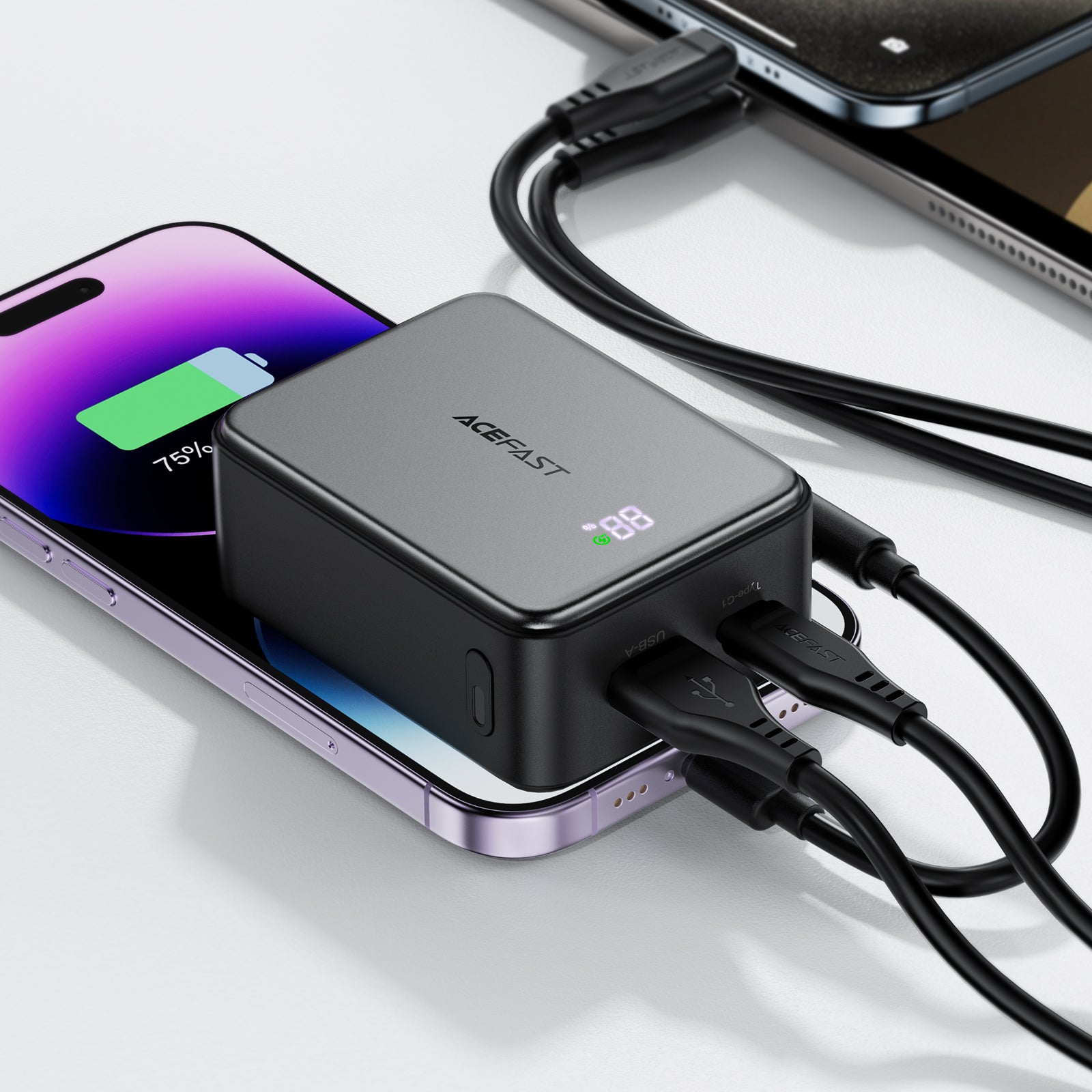 M28 22.5W Fast Charging Power Bank With Cable 10000mAh