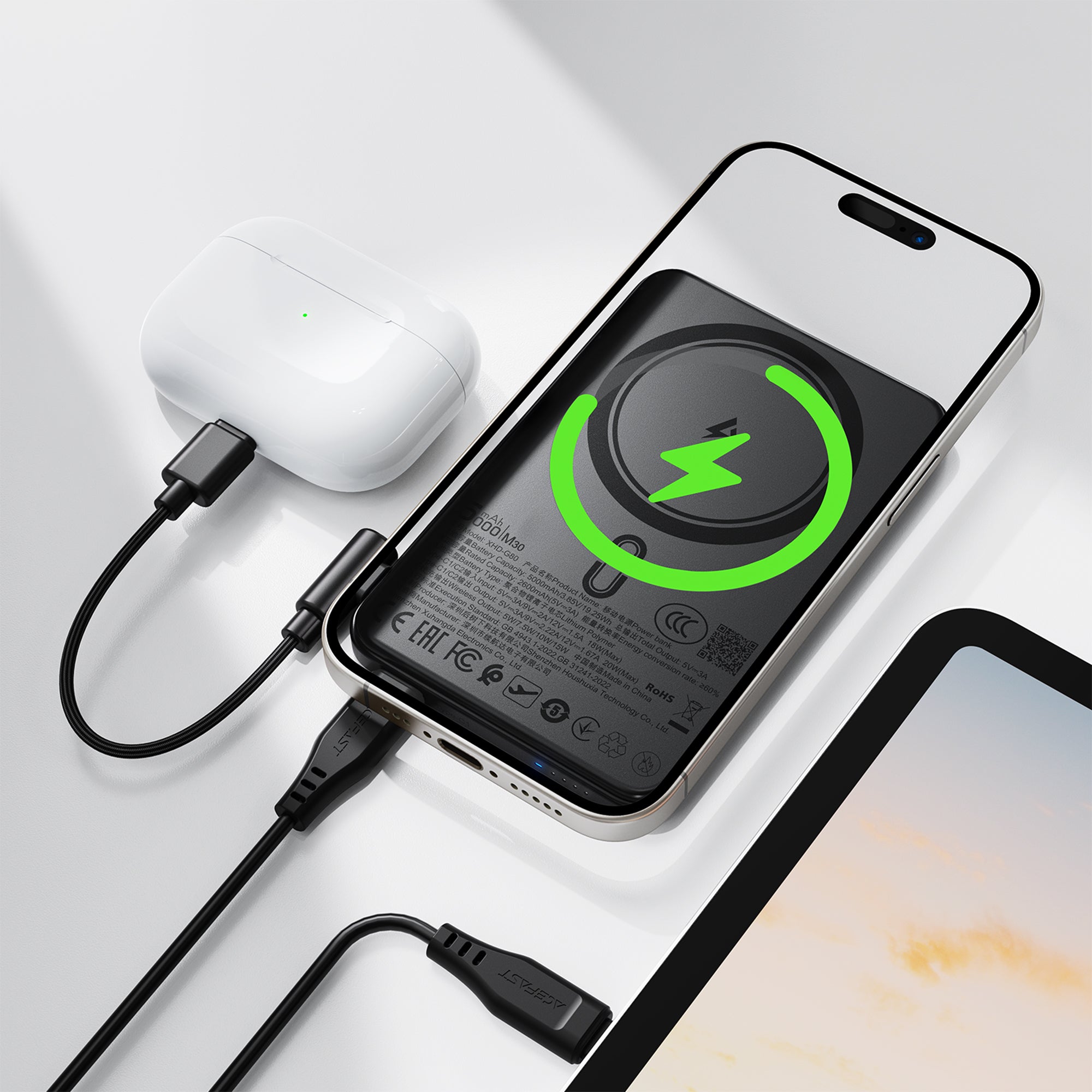 M30-5000 PD20W Magnetic Fast Charging Power Bank With Cable (CCC)
