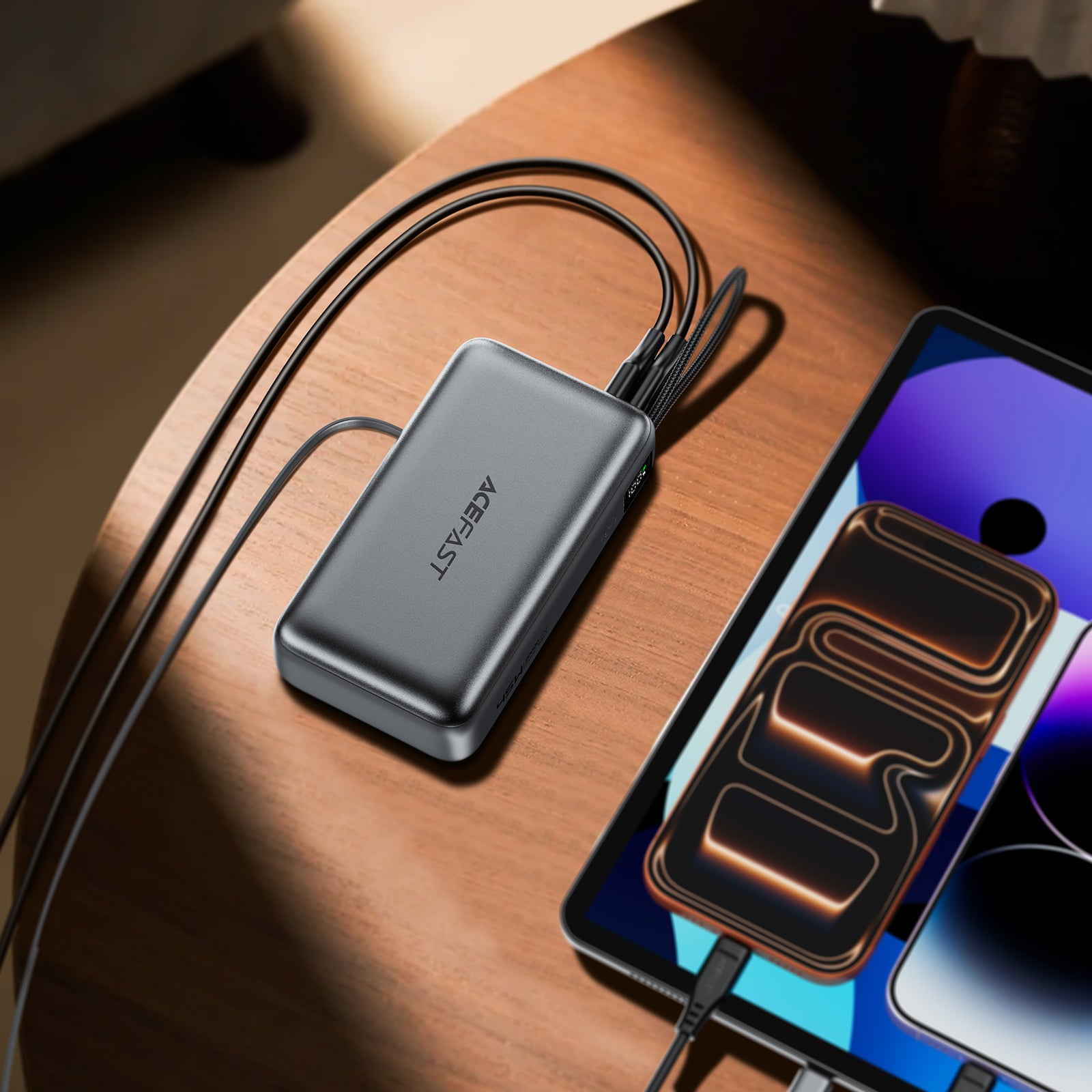 M34 PD45W fast Charging Power Bank With Telescopic Cable 20000mAh