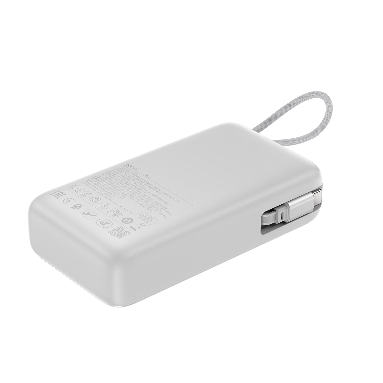 M34 PD45W fast Charging Power Bank With Telescopic Cable 20000mAh