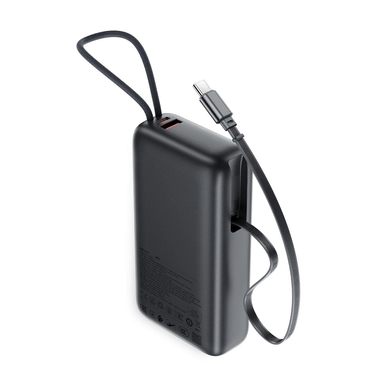 M34 PD45W fast Charging Power Bank With Telescopic Cable 20000mAh