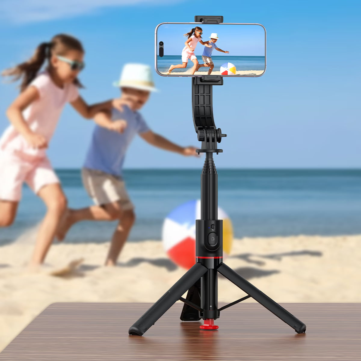 Selfie Stick with Tripod E42 | Automatically opening tripod | Detachable BT remote control