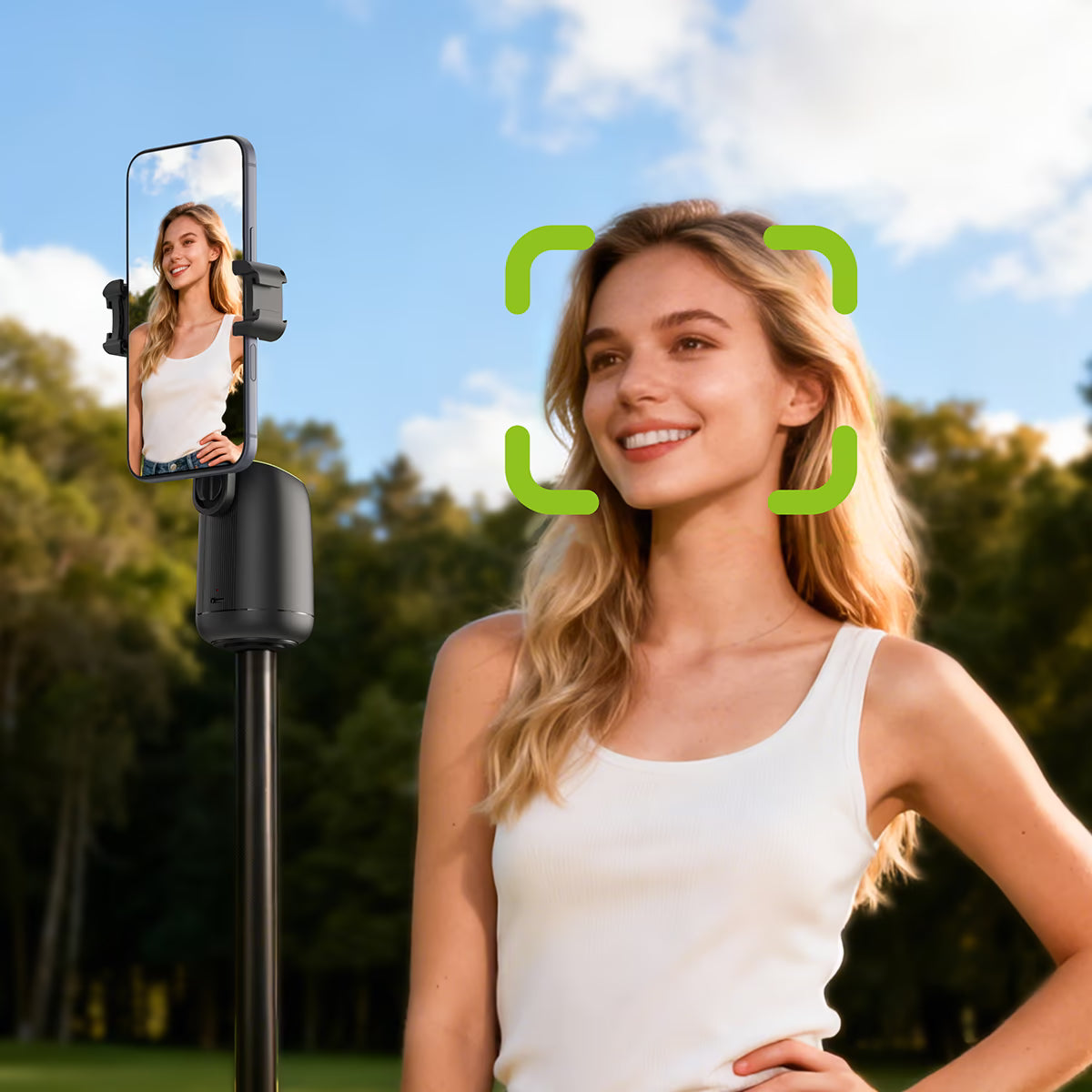 Smart AI Phone Holder E44 | 360-Degree AI intelligent Follow-Up PTZ