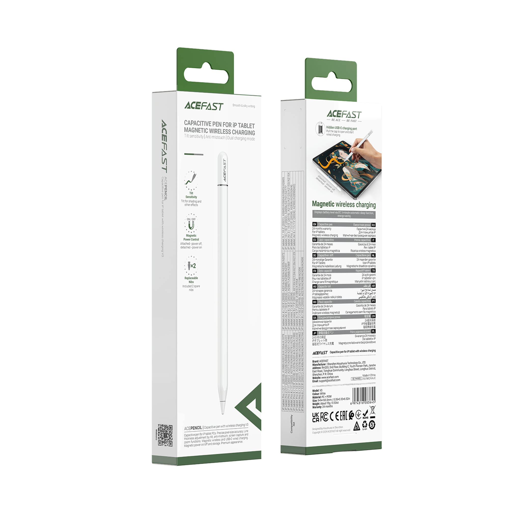 V3 Capacitive Pen for iPad With Wireless Charging