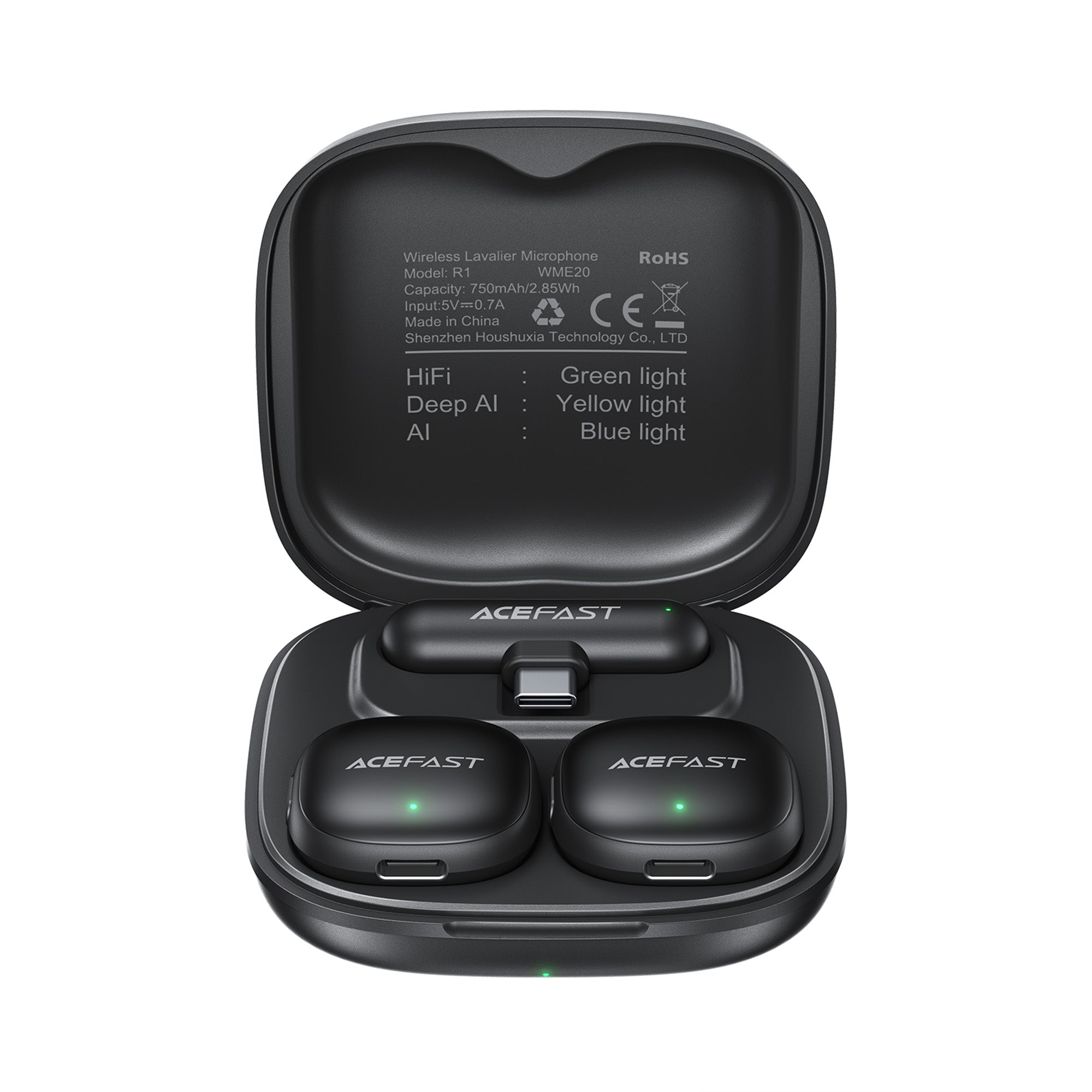 Wireless Lavalier Microphones R1 | Two HD microphones with receiver and charging case