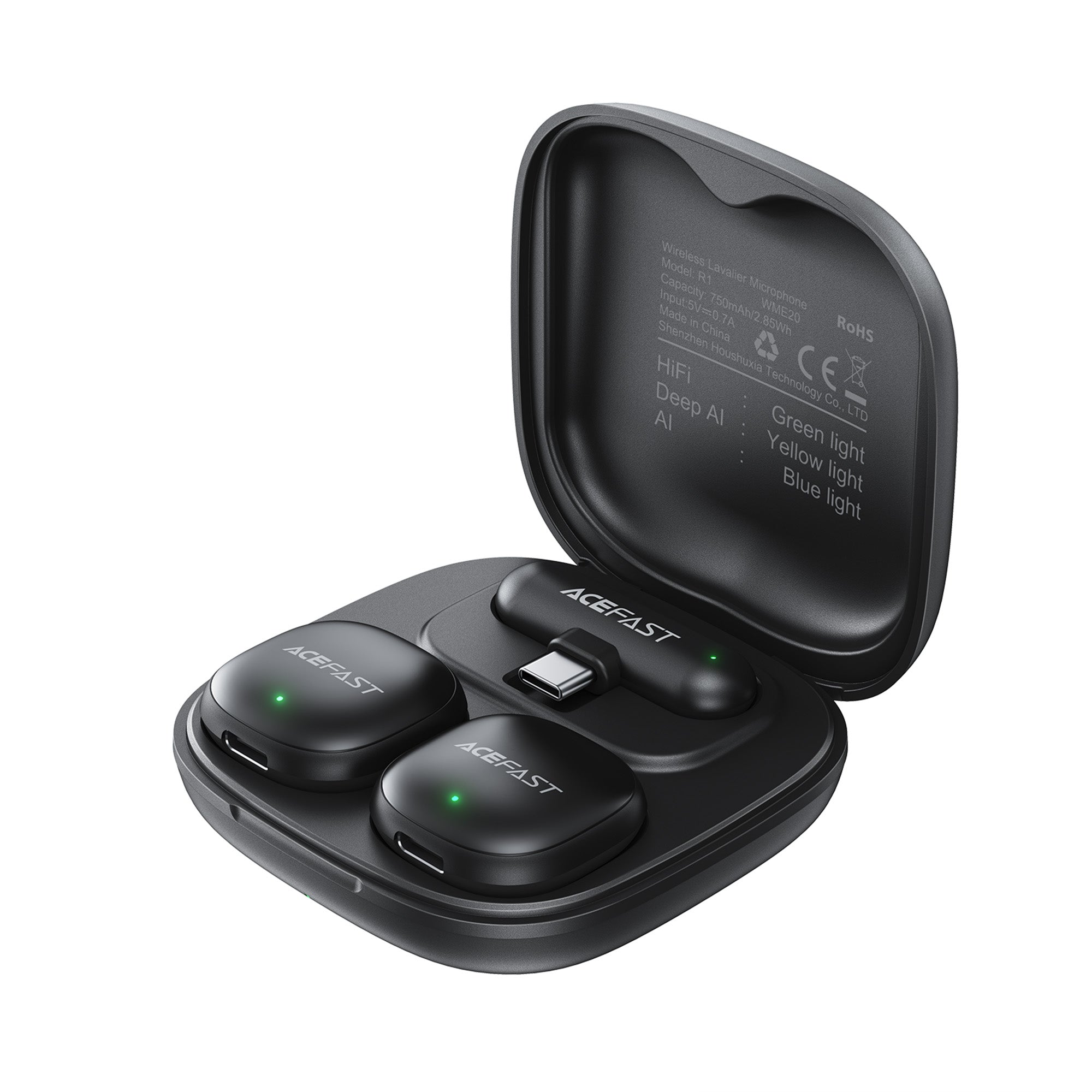 Wireless Lavalier Microphones R1 | Two HD microphones with receiver and charging case