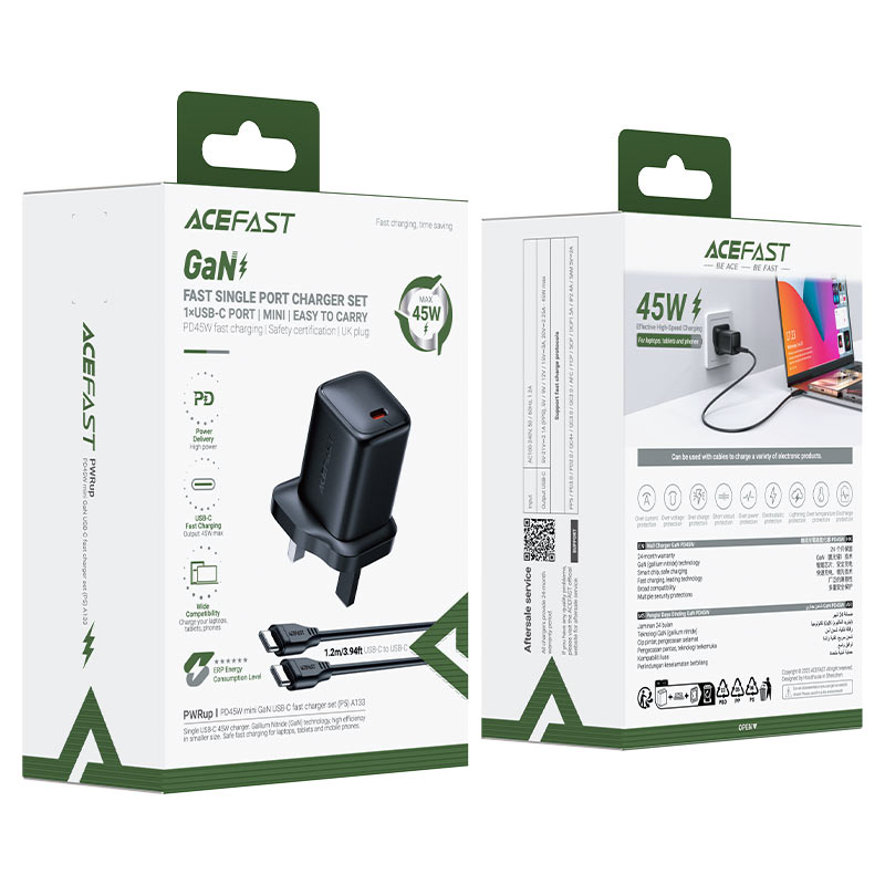 A133 PD 45W Mini GaN USB-C fast Charger (UK)