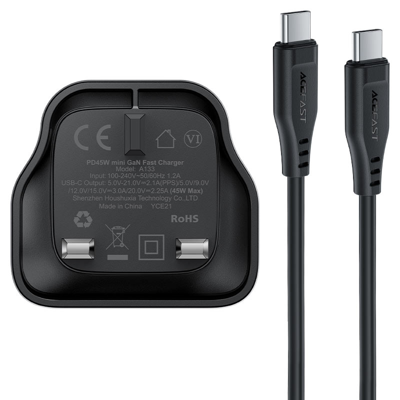 A133 PD 45W Mini GaN USB-C fast Charger (UK)