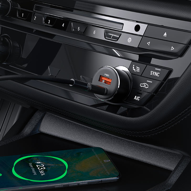 B12 60W (USB-A+USB-C) Dual-Port Car Charger