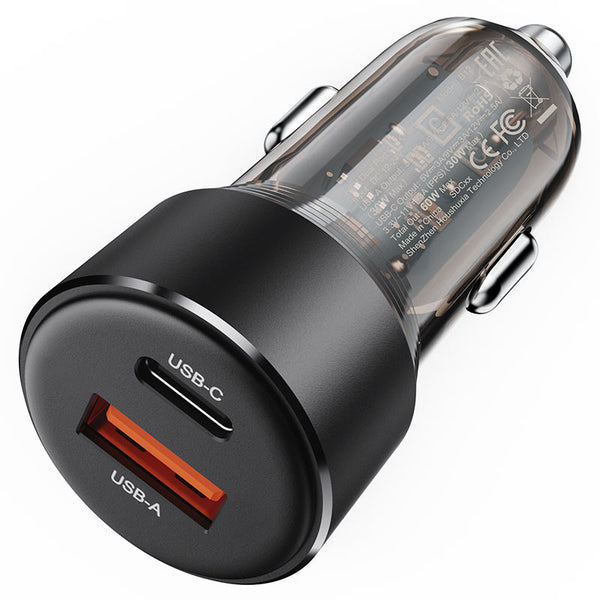 B12 60W (USB-A+USB-C) Dual-Port Car Charger