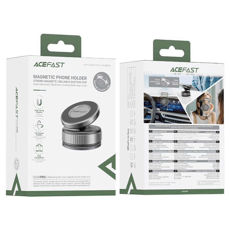 E27 Manual Suction Cup Magnetic Phone Holder